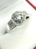 Sterling Silver Natural White Quartz (0.23ct) with CZ Ring, Size 8.25 , W/A $450.00. - 2