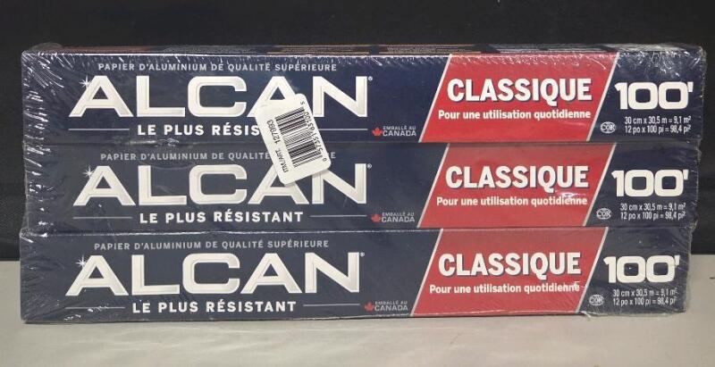 New 3 Pack Alcan Classic 100 Aluminum Foil