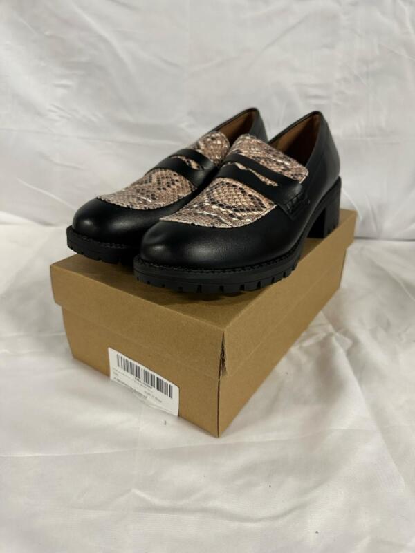 New Pair of Size 41 Snakeskin-Top Loafers