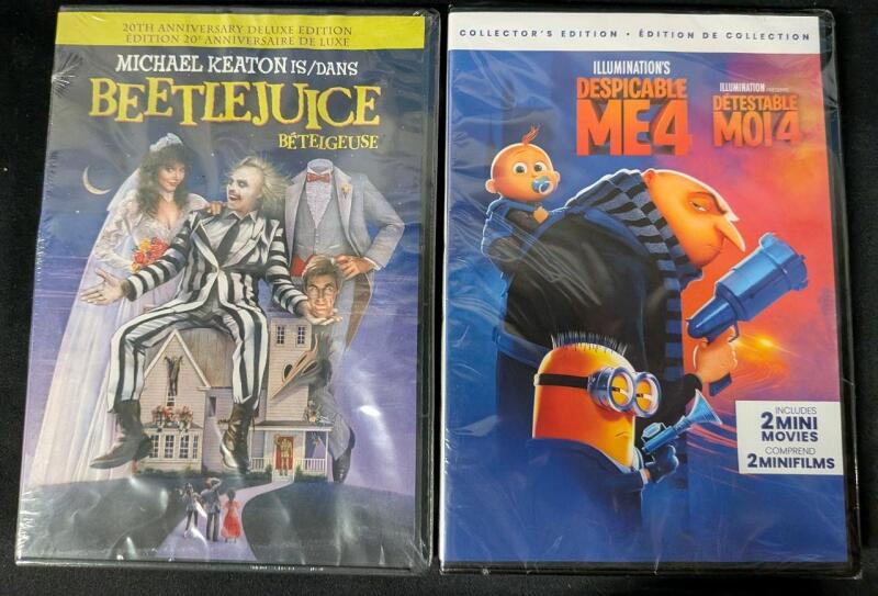 2 New DVD's. Despicable Me 4 and Beetlejuice