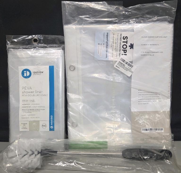 New Bathroom Accessories Lot Peva Shower Liner, Toilet Cleaner, Clear Shower Curtain Liner