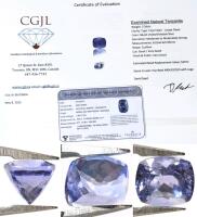Natural Tanzanite, 2.56 cts, Rectangle Cushion Mixed Cut. 8.01 &times; 6.90 &times; 5.99mm, Laser Enscribed, With 10+ Year Old Appraisal, Estimated Replacement Value $3072 At That Time