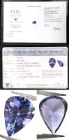 Pear Mixed Cut Natural Tanzanite / Zoisite, 10.8 &times; 8.04 &times; 5.34mm, 2.50 cts, Laser Enscribed, With 10+ Year Old Card of Authenticity / Appraisal Estimated Replacement Value $4250 At That Time