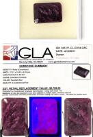 Large Ruby (Corundum) Faceted Emerald-Cut, 27.21 &times; 19.62 &times; 6.93mm, 55.10/1 cts, Purplish Red, Quality: 2 Commercial-Fair, 10+ Year Old Appraisal, Replacement Value $5,786 At That Time
