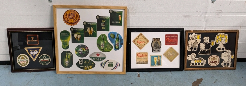 Assorted Framed Beer Coasters