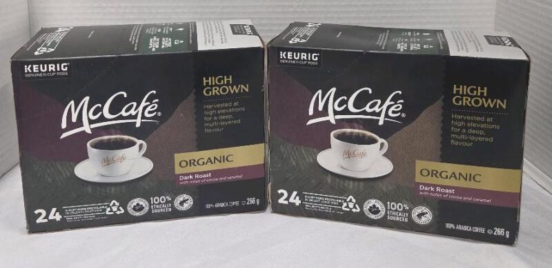 (BB2025AL30) 2 Mccafe Keurig Organic Dark Roast 24pack
