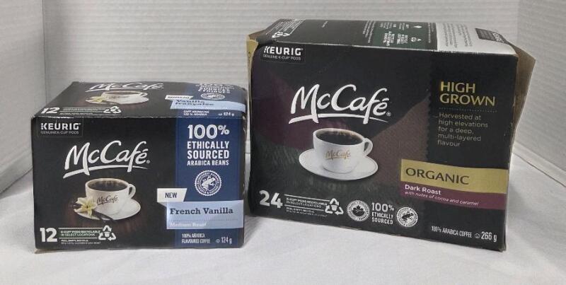(BB 2025Au05)Mccafe Keurig French Vanilla 12 pack & 24pack Organic Dark Roast