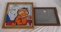 Garfield Mirrored Clock and Wooden Picture frame
