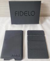 New - Fidelo Carbon Fiber & Leather Minimalist Wallet / Slim Credit Card Holder