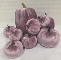 9 Small Fabric Decorative Pumpkins