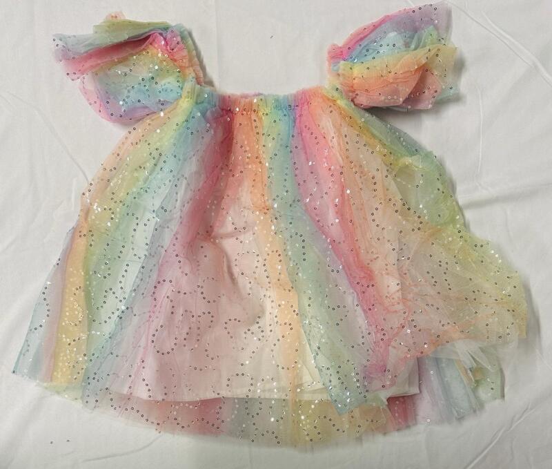 New Baby Girls 18&ndash;24 Months AGQT Rainbow Tulle Dress