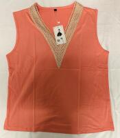 New Ranphee Women&rsquo;s Large Coral Lace Trim V-Neck Tank Top