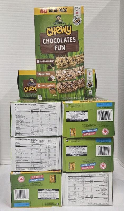 (BB 2025July10) 8 Quaker Chewy Chocolatey Fun 40 per Pack