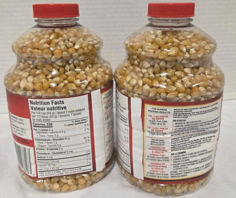 [BB May 14, 2024] 2 New Orville Redenbacher Original Popcorn Kernels, 2 x 1.87 lb (850g) Jars, Non-GMO, Gluten Free