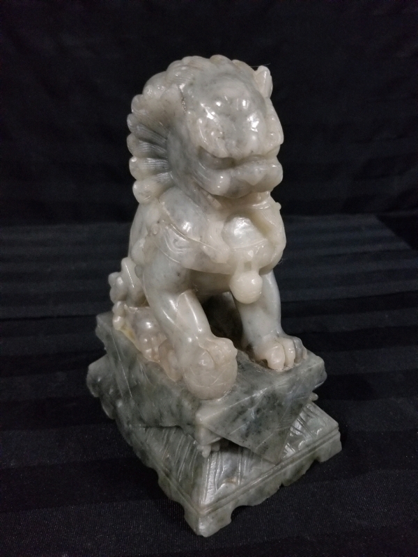 Vintage carved soapstone FOO DOG