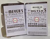 2 New Mrs Meyers Clean Day Dryer Sheets Lavander Opened Box