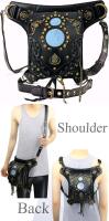 New Steampunk Crossbody Shoulder Bag Messenger Gothic Waist Fanny Pack Chain Drop Leg Hip Holster Belt Purse Pouch