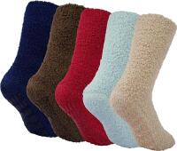 5 New Pairs Size 6-12 Men's BENSORTS Slipper Socks, Cozy Warm Fuzzy Hospital Socks Soft with Grips