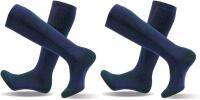 2 New Pairs Size MED Men's Merino Wool Blend Ski / Snowboarding Socks, Navy Blue
