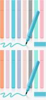 2 New XSH Highlighters Pastel Pens Aesthetic Highlighters Cute Highlighter 8 Earthy Colors Each, No Bleed With Soft Tips for Marking, Graffiti, Journaling, Painting +