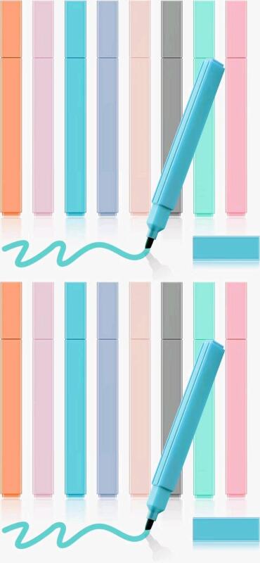 2 New XSH Highlighters Pastel Pens Aesthetic Highlighters Cute Highlighter 8 Earthy Colors Each, No Bleed With Soft Tips for Marking, Graffiti, Journaling, Painting +