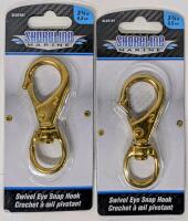 2 New Shoreline Marine 3.75" Eye Snap Swivels, Brass, SL52161-X