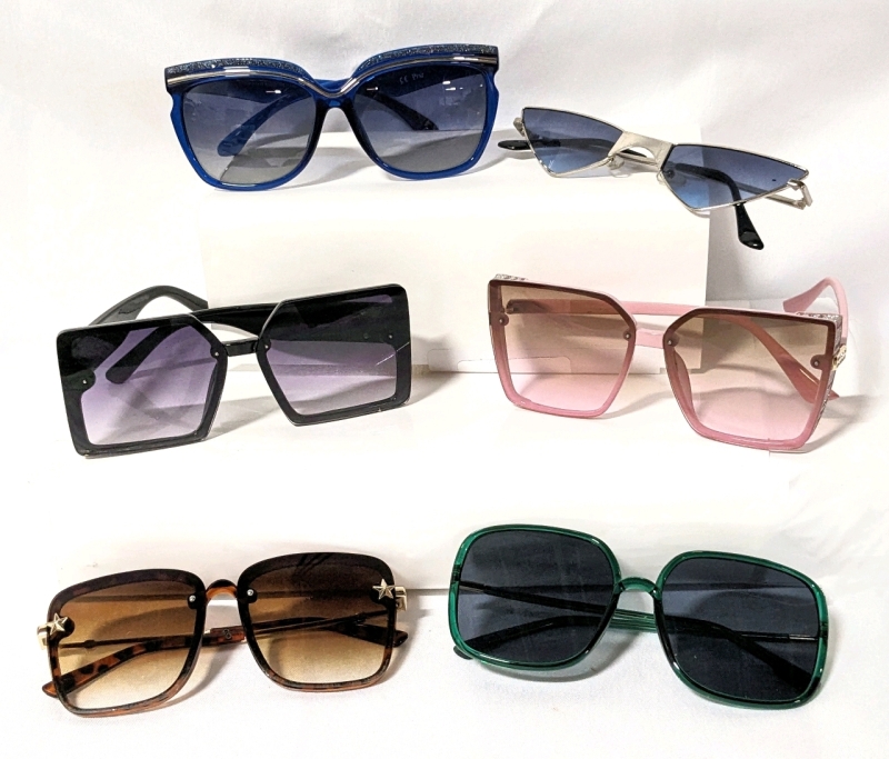 6 Pairs of Funky Fashion Sunglasses : One Size Fits Most.