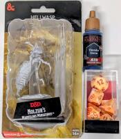 New CHESSEX 27453 Festive Starburst Red Polyhedral 7-Die Set, D&D Nolzur's Marvelous Miniatures: Hellwasp & The Army Painter Warpaints THUNDER STORM Air Colour Triad (Premixed, Airbrush-Ready Acrylic Paint)