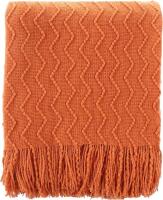 New Burnt Orange Throw Blanket for Sofa Couch,Decorative Fall Blanket,Cozy Knitted Blanket for Bed,Chair,Home Decor Fall Decor 50"x60"