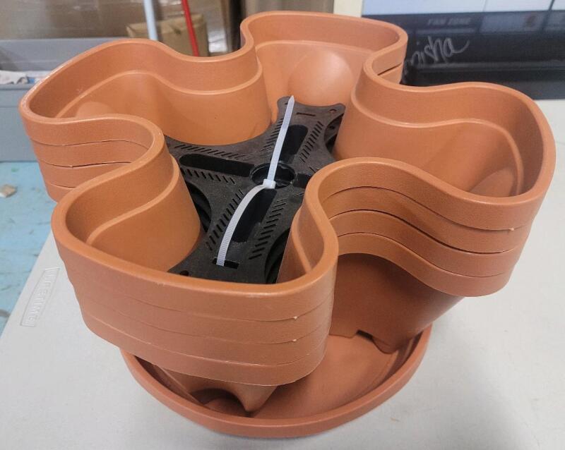 New Hometrends HT-SR013 13" 3-Tier Terracotta Stackable "strawberry" Hanging Planter, Plastic, Saucer Included