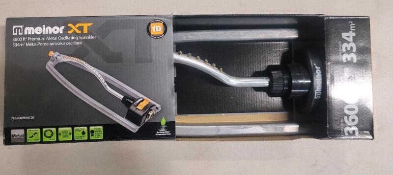 New Melnor XT 70360MWMCDI Premium Metal Oscillating Sprinkler, 3600 sq. ft. Coverage, Adjustable Range