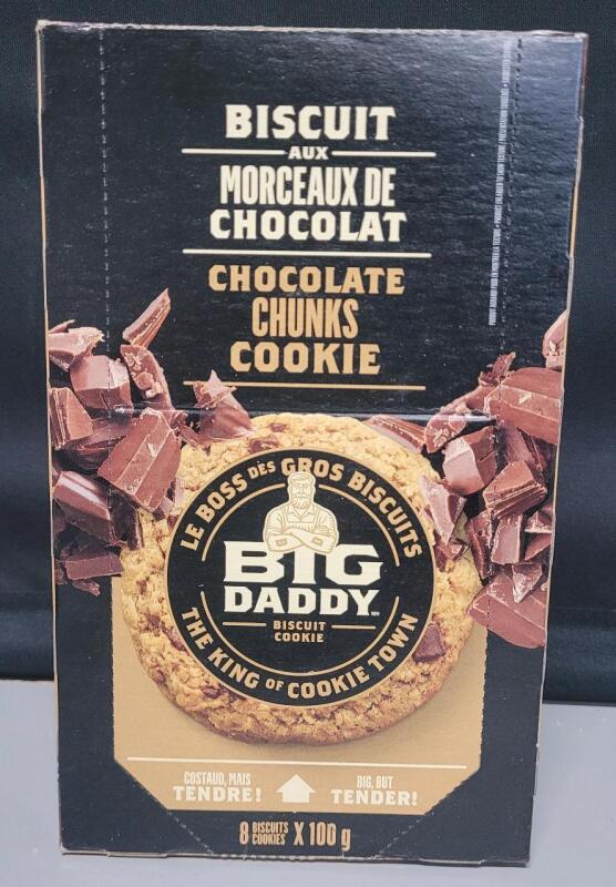 [BB 2025 JL 31] Big Daddy Chocolate Chunks Cookie Box , 8 Large Cookies - 100g Each . Sealed