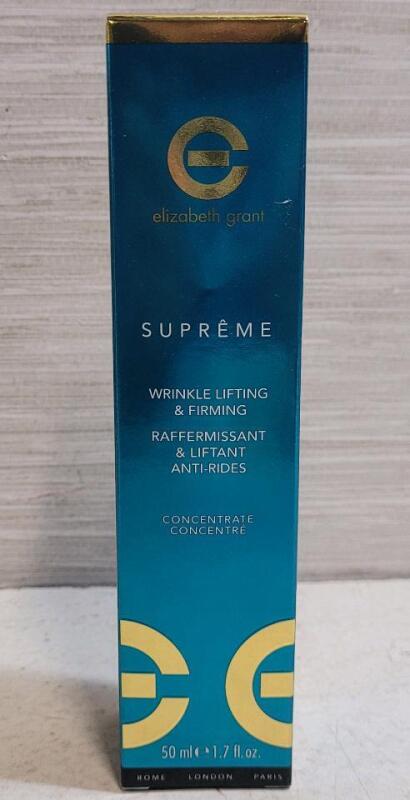 New Elizabeth Grant Supreme Wrinkle Lifting & Firming Concentrate, 1.7 fl oz (50ml), UPC 829201003333