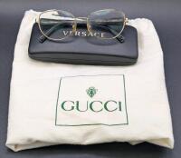 VERSACE Prescription Ladies Glasses Mod. 1246-B 52mm With Hard Case & GUCCI Cloth Storage Bag, Prescription Unknown