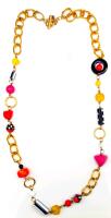 Funky Signed Vintage CHARMELEON Necklace, Toggle Clasp, 37" Long