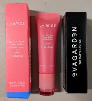 New Lip Care Lot - 2 Laneige Lip Balm, 1 Eva garden Lipstick