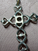 Sterling Silver Woven Cross Blue Stones - 5