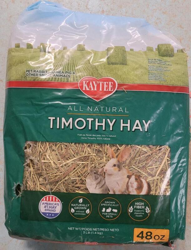 New - Kay-Tee All Natural Timothy Hay for Pet Cages , 48oz.