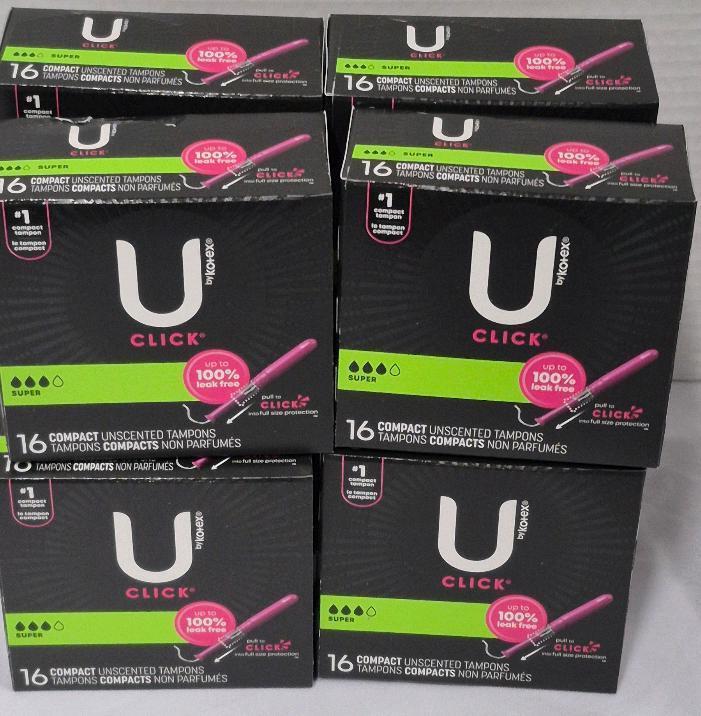 8 New Packs of 16 UClick Tampons