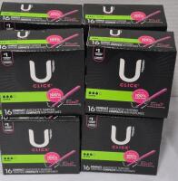8 New Packs of 16 UClick Tampons