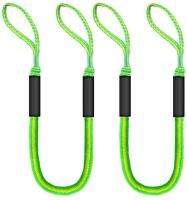 New - Colt Sports 7ft. Bungee Dock Lines with Loops &ndash; Shock Absorben Dock Mooring Lines . Green