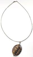 Polished Aragonite Pendant on 15" Sterling Silver Chain Stamped 925