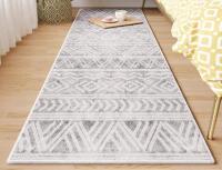 New - Dolic Boho Runner Rug 2ft&times;6ft. Carpet Runner Modern Hallway Runner Machine Washable . Black / Grey