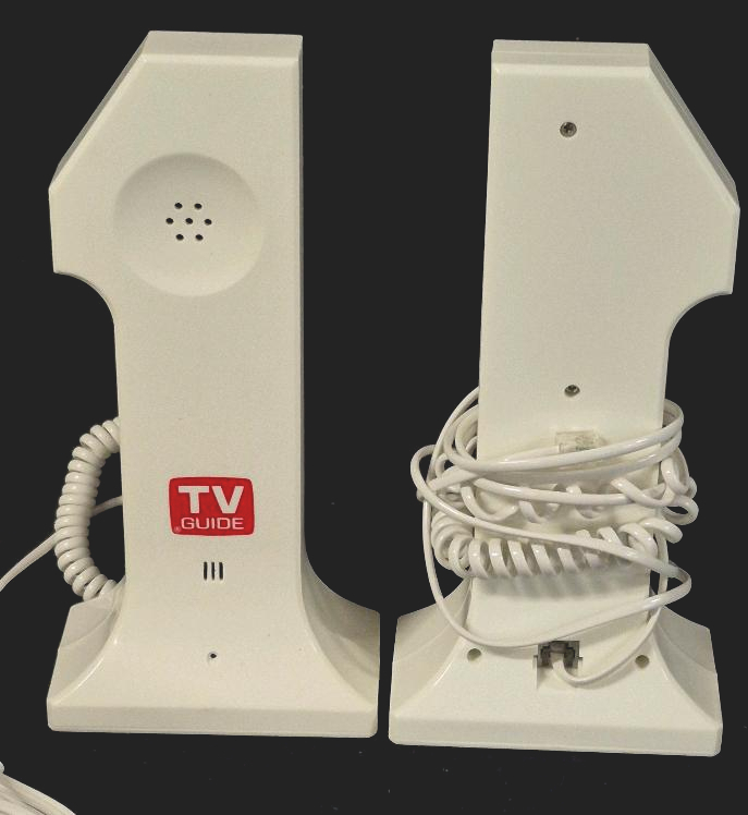 2 Vintage TV Guide No. 1 Phone Landline Desk Telephones, Pair, Push-Button DTMF, Model 186 308 A