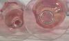 Pair of Pink Hand-Blown Etched Art Glass Vases, Floral and Grape Motifs, ~12 Inches Tall - 3