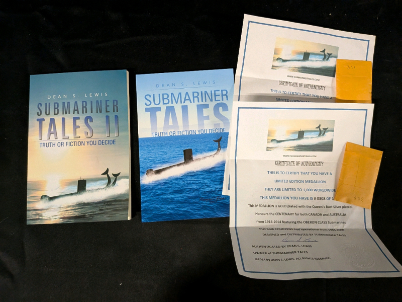 Submariner Tales I & II, Dean S. Lewis, Ltd. Ed. Gold Medallions #308 & #311, Signed COA