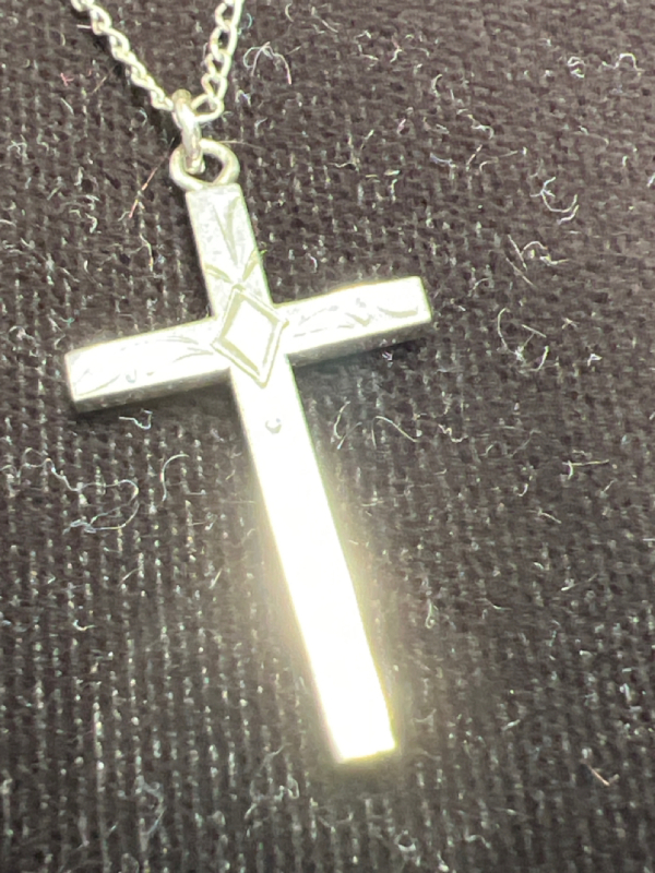 Vintage Sterling Cross on sterling chain