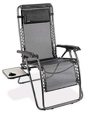 ULINE Zero Gravity Outdoor Patio Chair w/Side Table - New