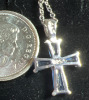 925 Sterling Tanzanite Cross on Chain - 2