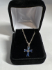 925 Sterling Tanzanite Cross on Chain - 4